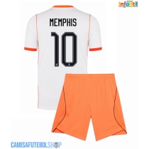 Camisa de time de futebol Países Baixos Memphis Depay #10 Replicas 2º Equipamento Infantil Mundo 2026 Manga Curta (+ Calças curtas)
